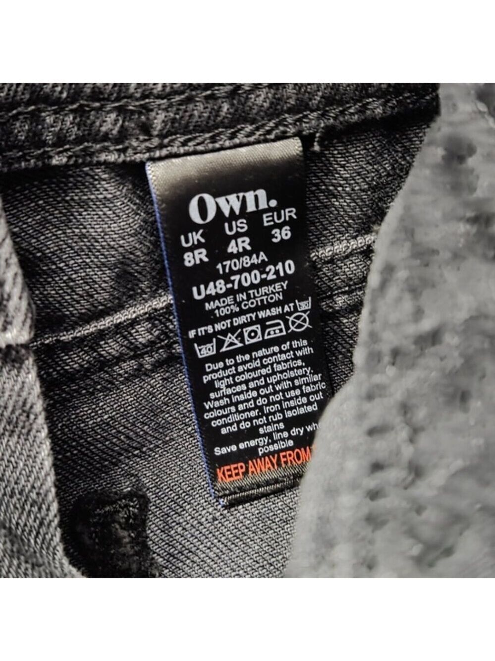 Own. Denim Boiler Suit Jumpsuit Washed Black Utility Button Coverall US 4 - Picture 7 of 11